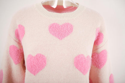 Heart Print Valentine's Day Crew Neck Sweater | NCS