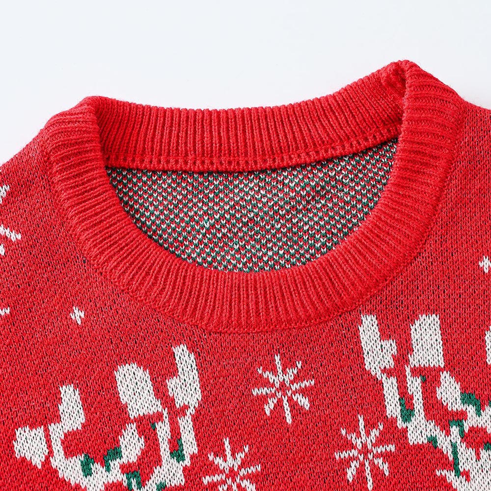 Kids Reindeer Jacquard Christmas Holiday Sweater | NCS