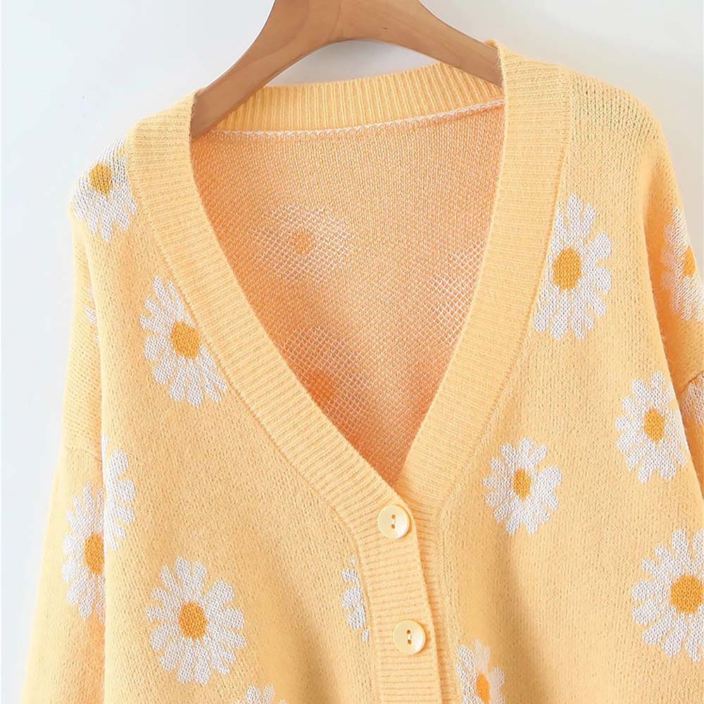 Daisy Embroidered Cardigan Sweater  NCS