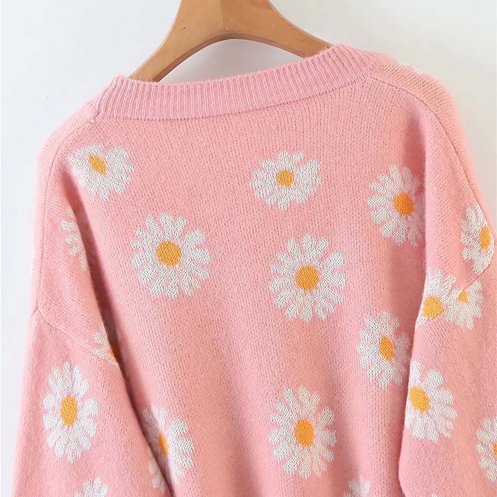 Daisy Embroidered Cardigan Sweater  NCS