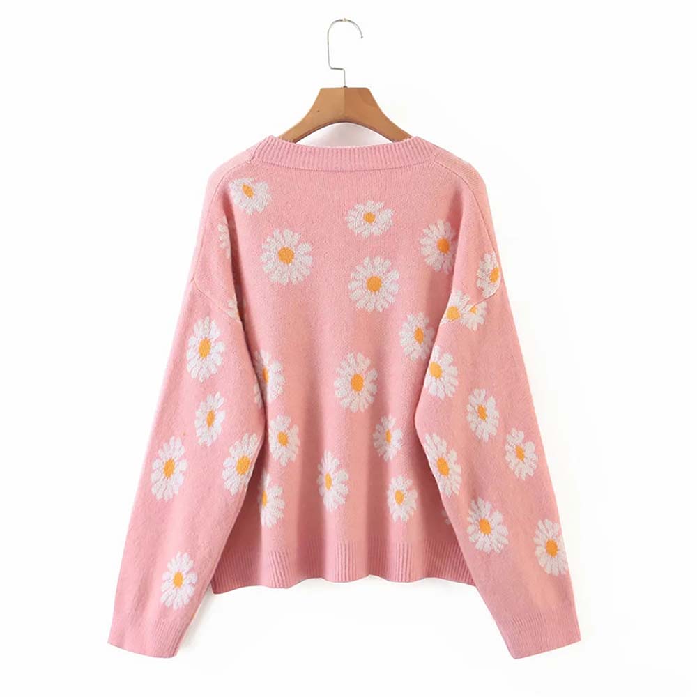 Daisy Embroidered Cardigan Sweater  NCS