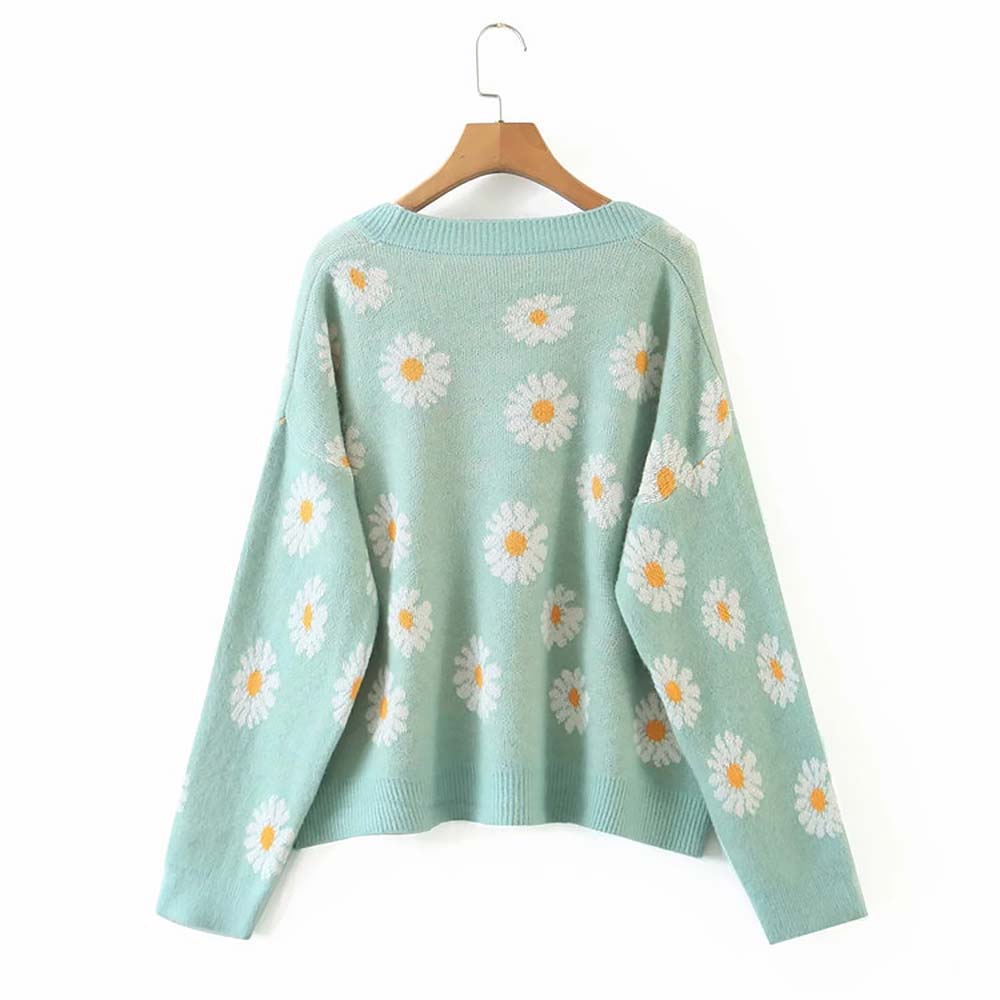 Daisy Embroidered Cardigan Sweater  NCS