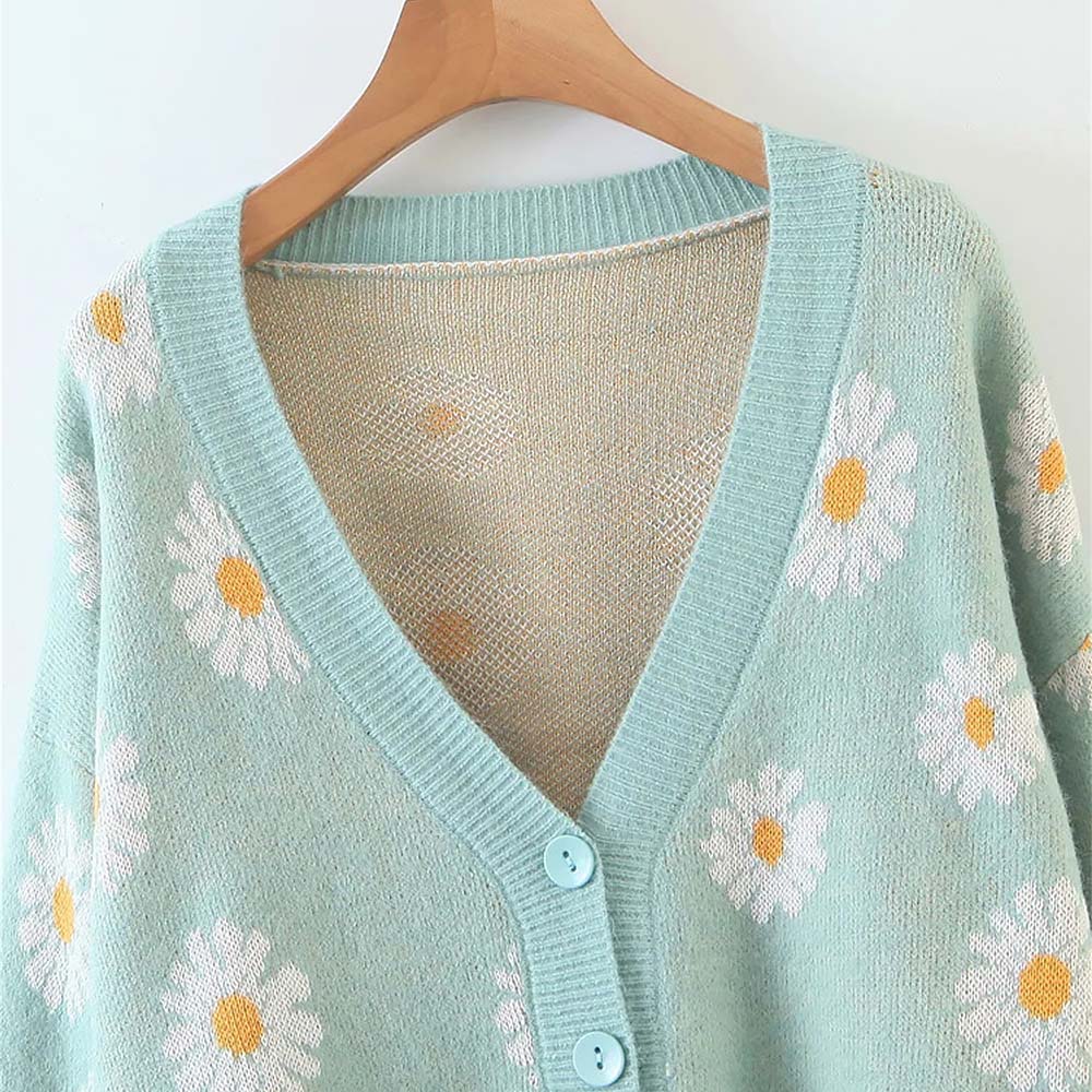 Daisy Embroidered Cardigan Sweater  NCS