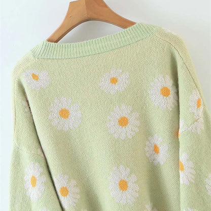 Daisy Embroidered Cardigan Sweater  NCS