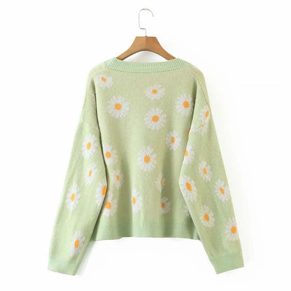 Daisy Embroidered Cardigan Sweater  NCS