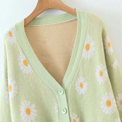 Daisy Embroidered Cardigan Sweater  NCS