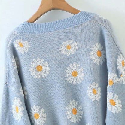 Daisy Embroidered Cardigan Sweater  NCS