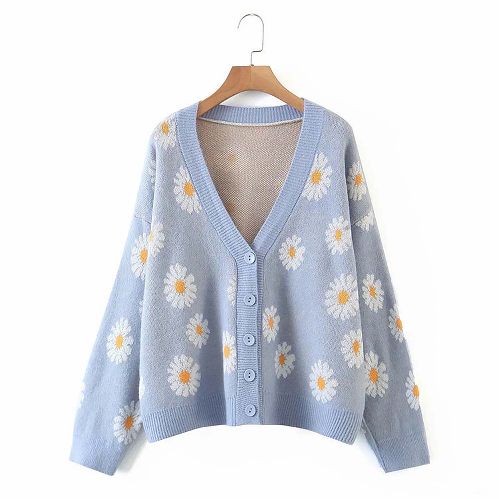 Daisy Embroidered Cardigan Sweater  NCS