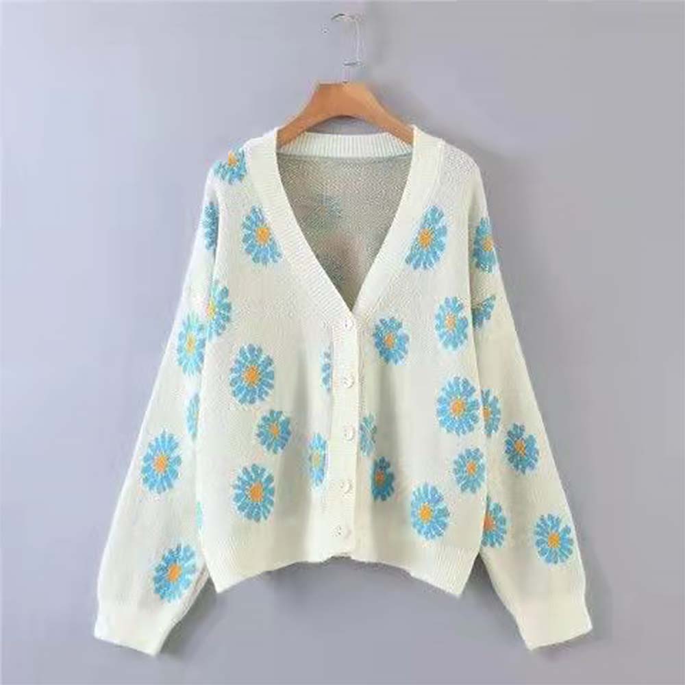 Daisy Embroidered Cardigan Sweater  NCS