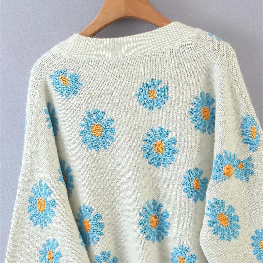 Daisy Embroidered Cardigan Sweater  NCS