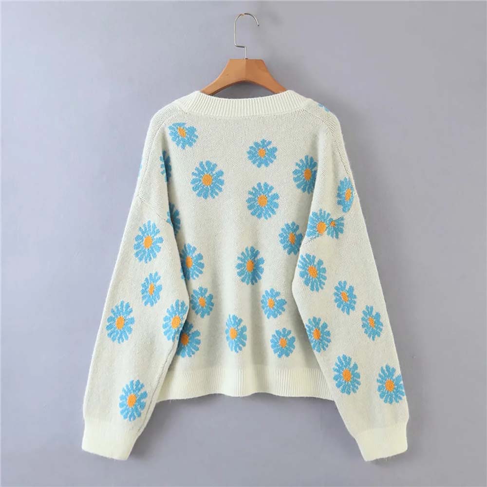 Daisy Embroidered Cardigan Sweater  NCS