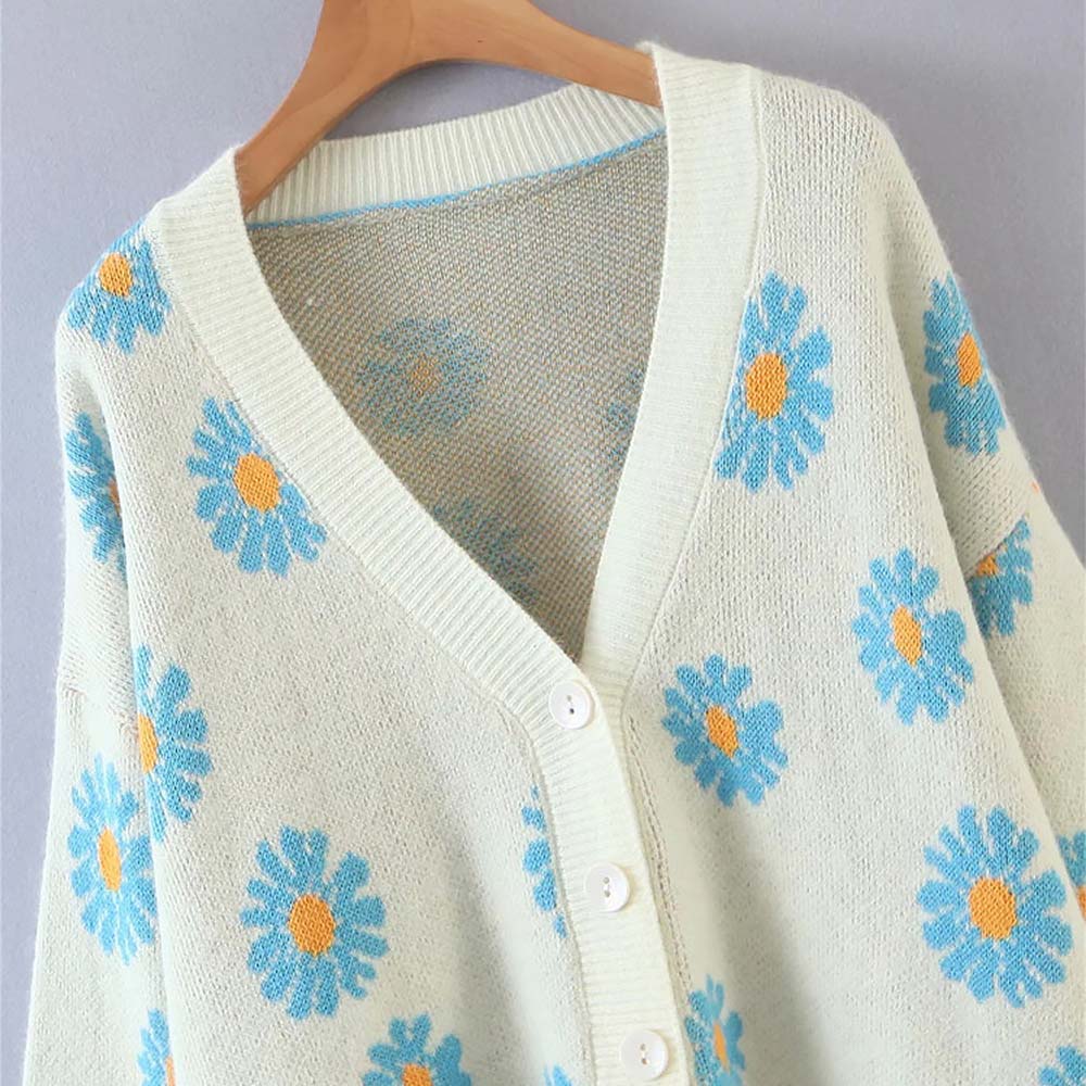 Daisy Embroidered Cardigan Sweater  NCS