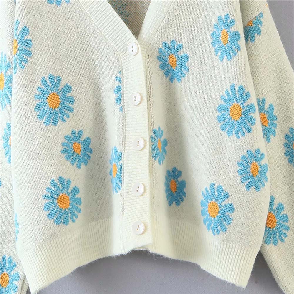 Daisy Embroidered Cardigan Sweater  NCS