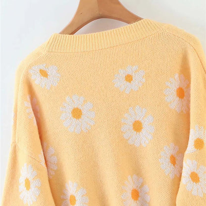 Daisy Embroidered Cardigan Sweater  NCS