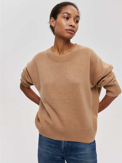 Loose Fit Women's Round Neck Pullover Sweater | NCS