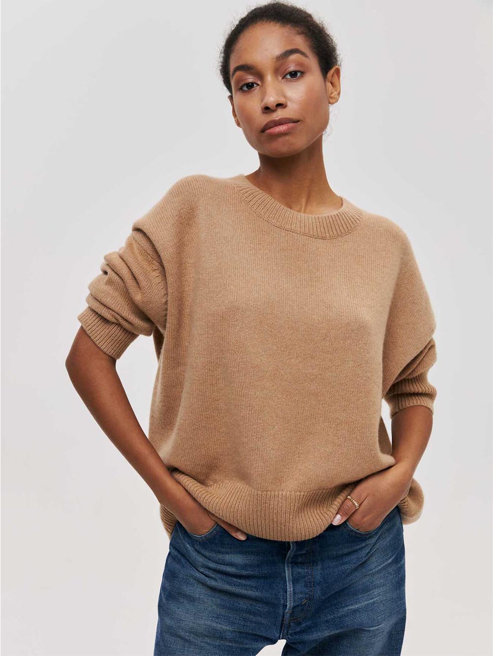 Loose Fit Women's Round Neck Pullover Sweater | NCS