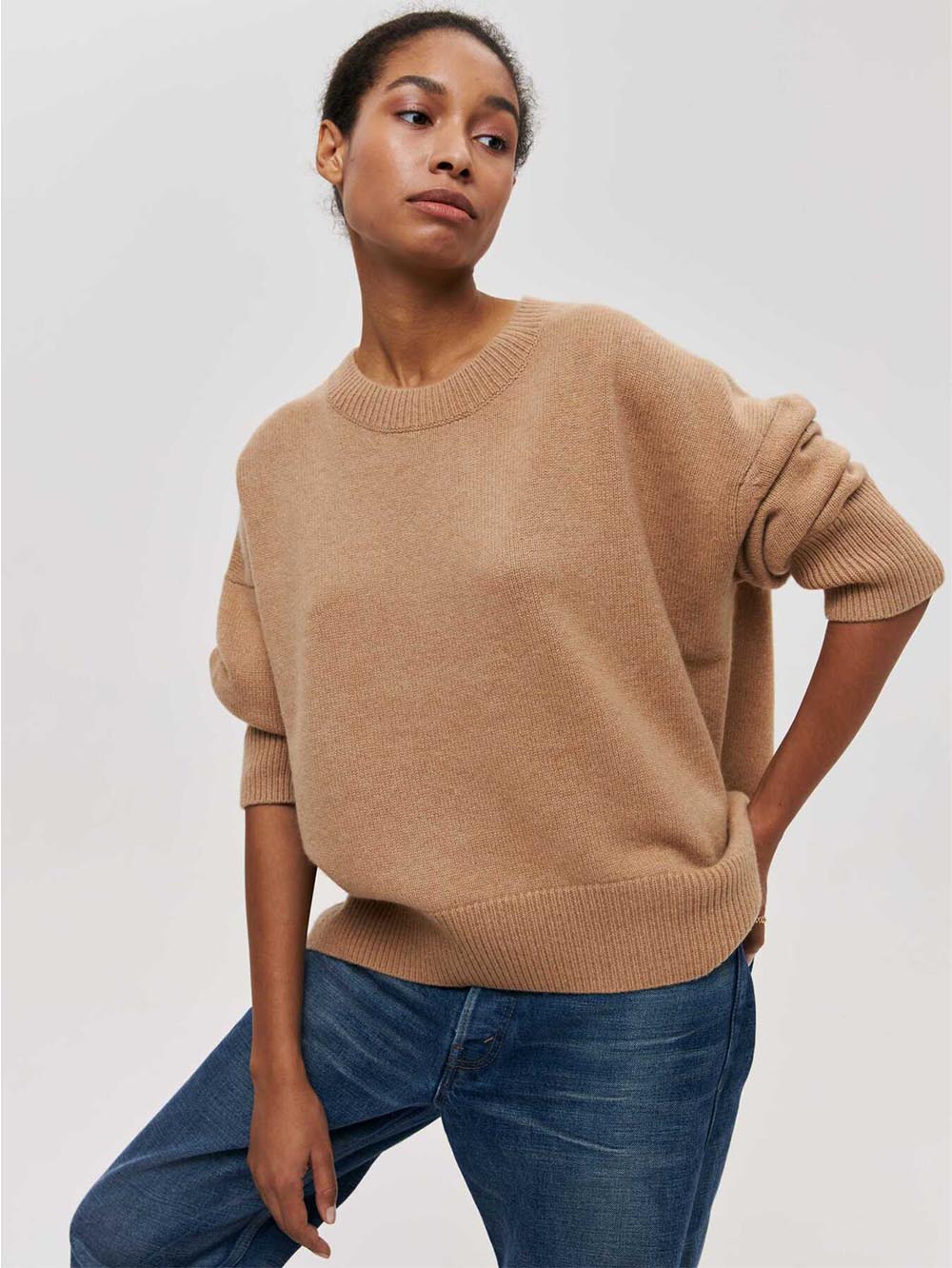 Loose Fit Women's Round Neck Pullover Sweater | NCS