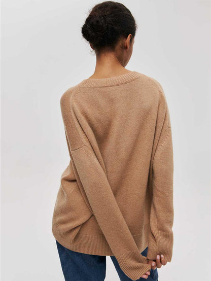 Loose Fit Women's Round Neck Pullover Sweater | NCS