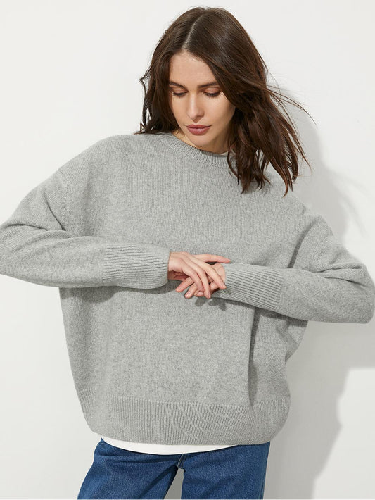 Loose Fit Women's Round Neck Pullover Sweater | NCS