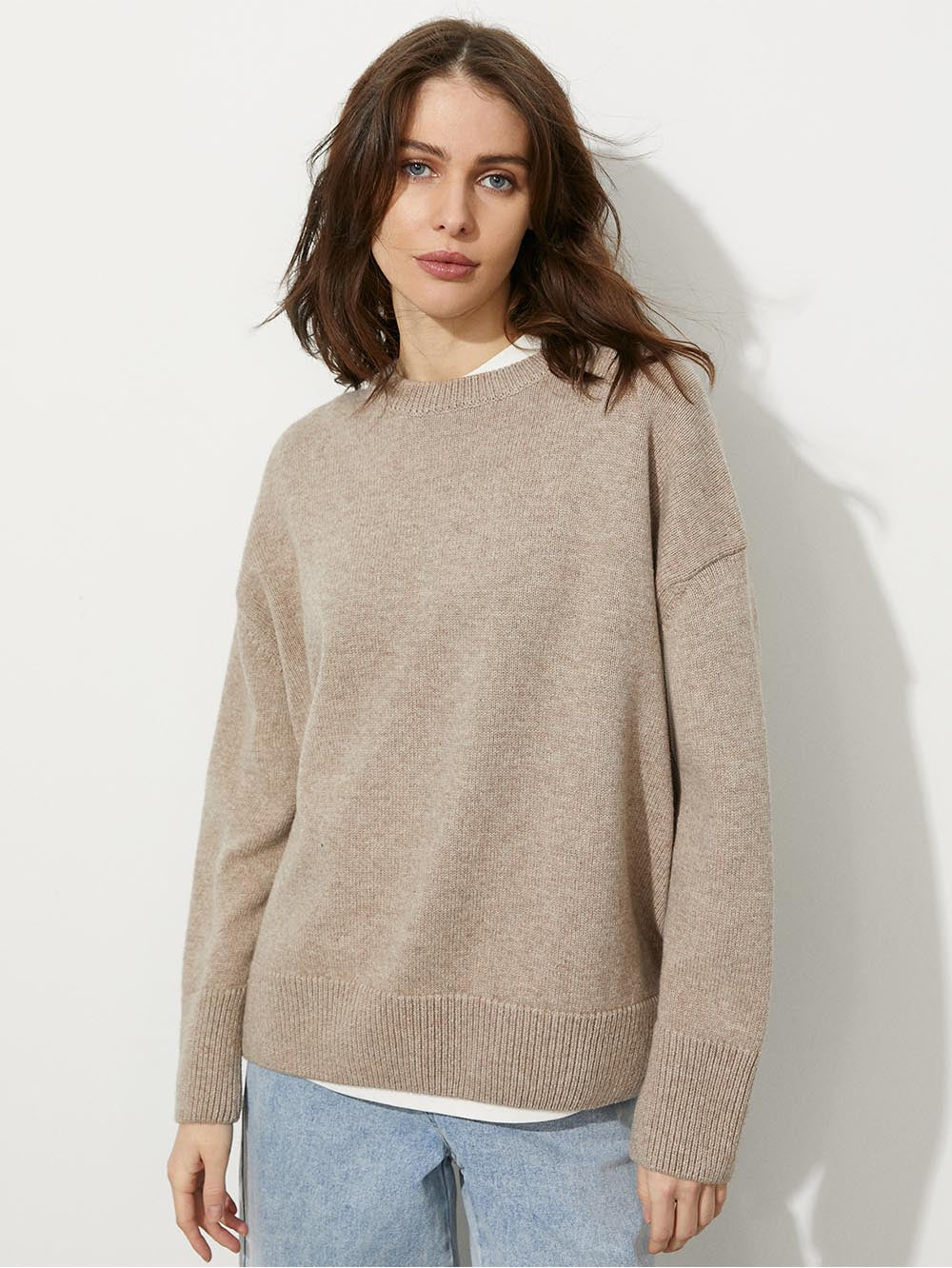 Loose Fit Women's Round Neck Pullover Sweater | NCS