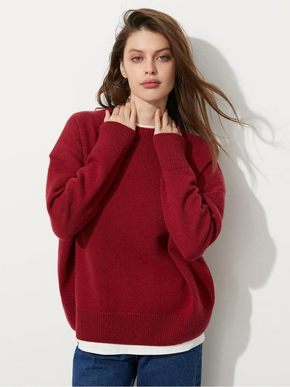 Loose Fit Women's Round Neck Pullover Sweater | NCS