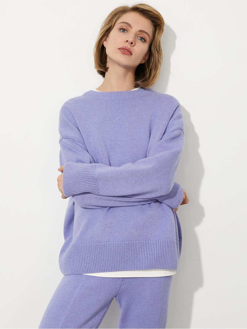 Loose Fit Women's Round Neck Pullover Sweater | NCS