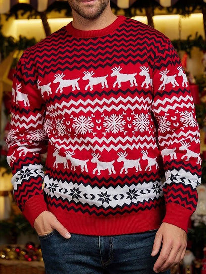 Men's Snowflake Reindeer Christmas Couple's Sweater | NCS