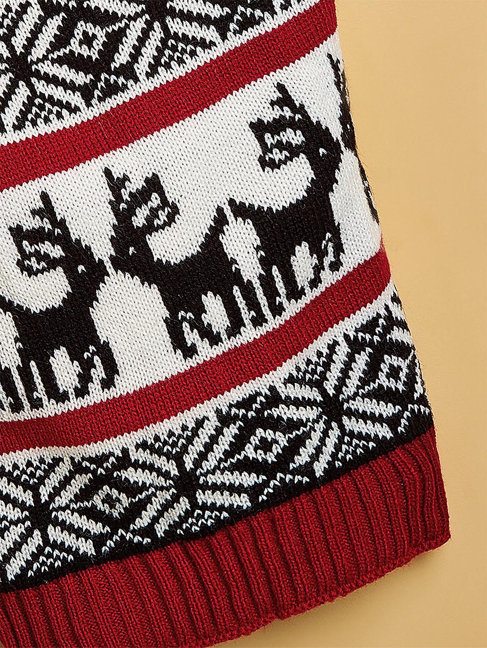 Moose Snowflake Pattern High Neck Pet Sweater | NCS