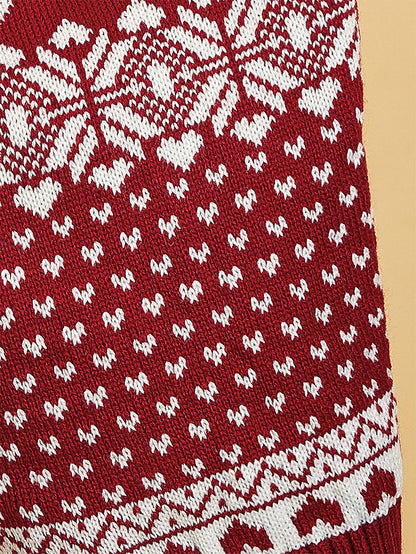 Moose Snowflake Pattern High Neck Pet Sweater | NCS