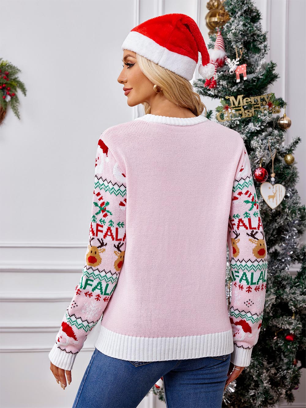 Pink Sweet Knitted Christmas Sweater | NCS