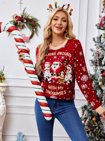 Red Snowflake Christmas Pullover Sweater | NCS