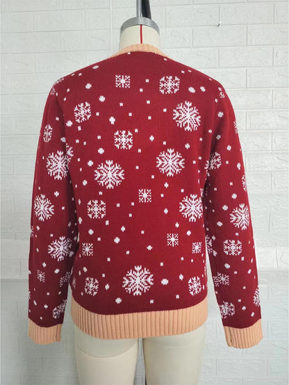 Red Snowflake Christmas Pullover Sweater | NCS