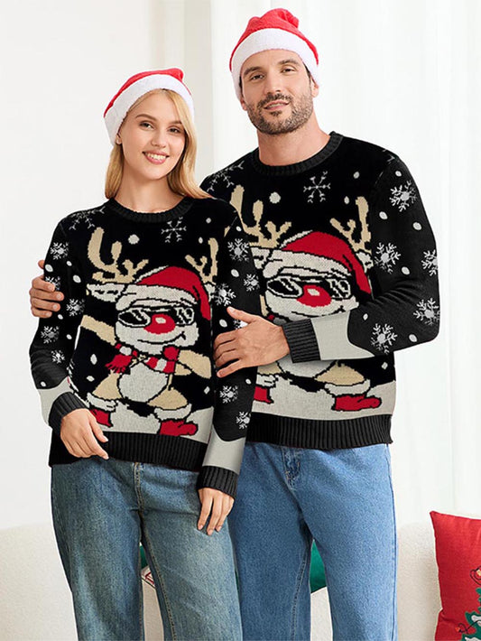 Sunglasses Reindeer Christmas Sweater Family Matching Outfits | NCS