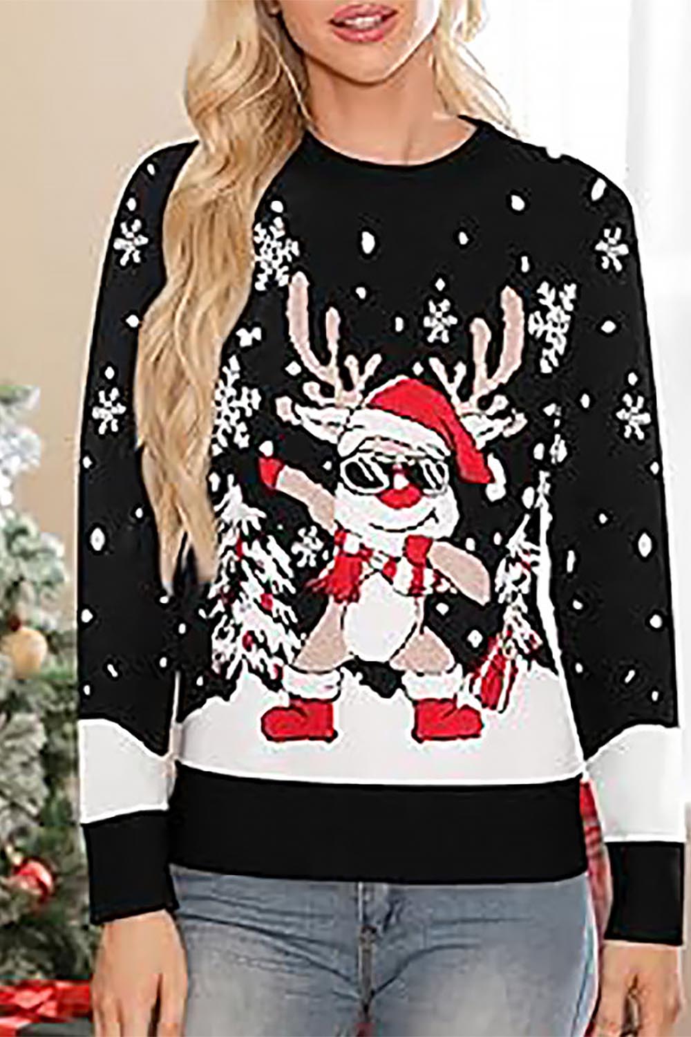 Sunglasses Reindeer Christmas Sweater Family Matching Outfits | NCS