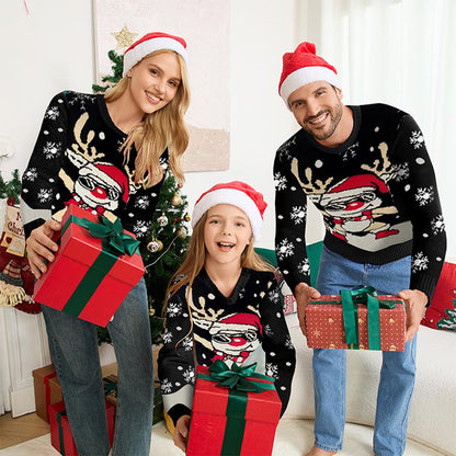 Sunglasses Reindeer Christmas Sweater Family Matching Outfits | NCS