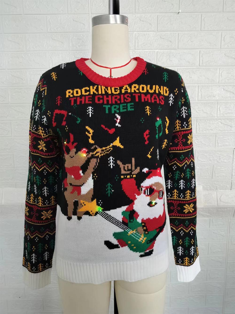 Rock and Roll Santa Ugly Christmas Sweater | NCS