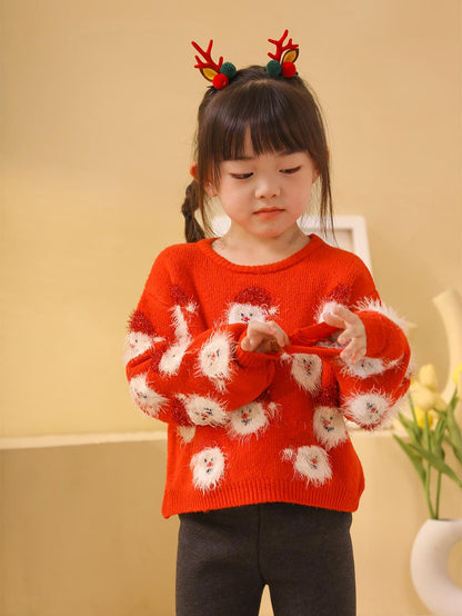 Children's Santa Claus Head Knitted Christmas Sweater | NCS