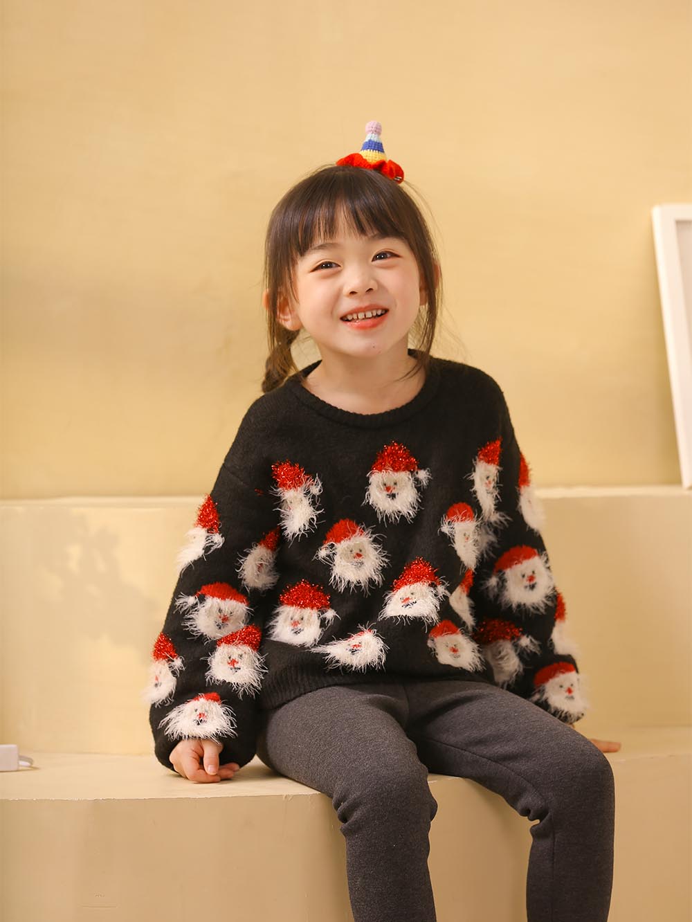 Children's Santa Claus Head Knitted Christmas Sweater | NCS