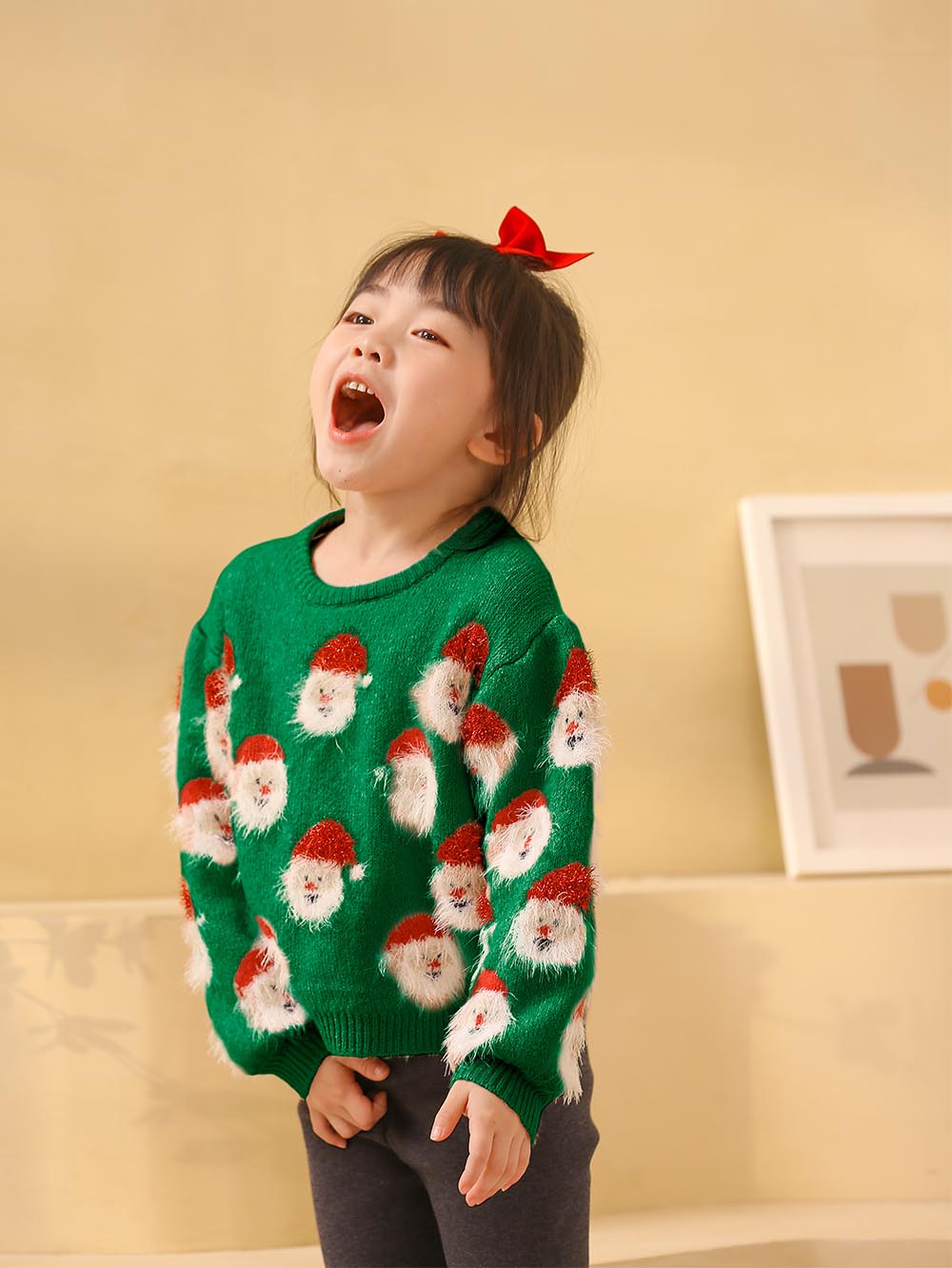 Children's Santa Claus Head Knitted Christmas Sweater | NCS