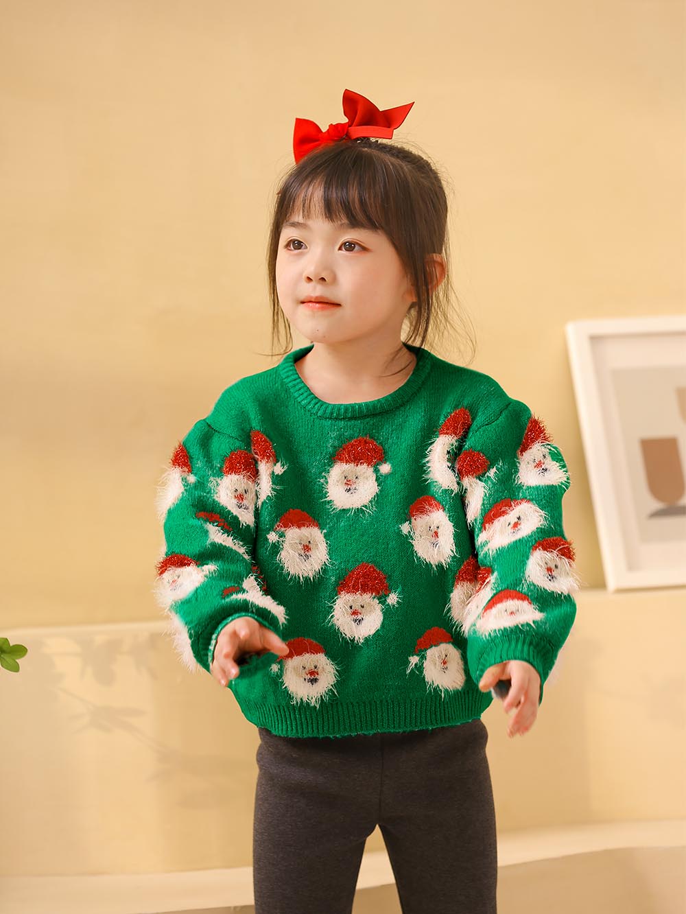 Children's Santa Claus Head Knitted Christmas Sweater | NCS