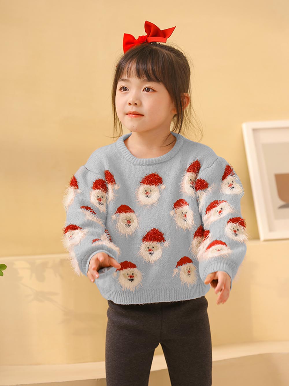 Children's Santa Claus Head Knitted Christmas Sweater | NCS