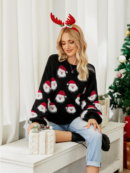 Santa Claus Head Knitted Christmas Sweater | NCS