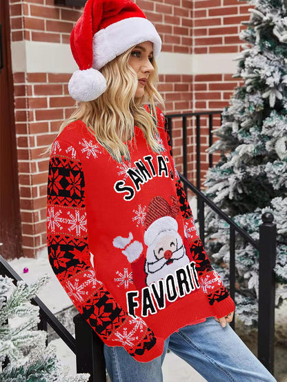 Santa Claus Sequin Embroidered Christmas Sweater | NCS