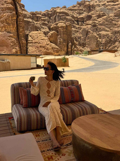 Sexy Cutout Beach Maxi Dress in White