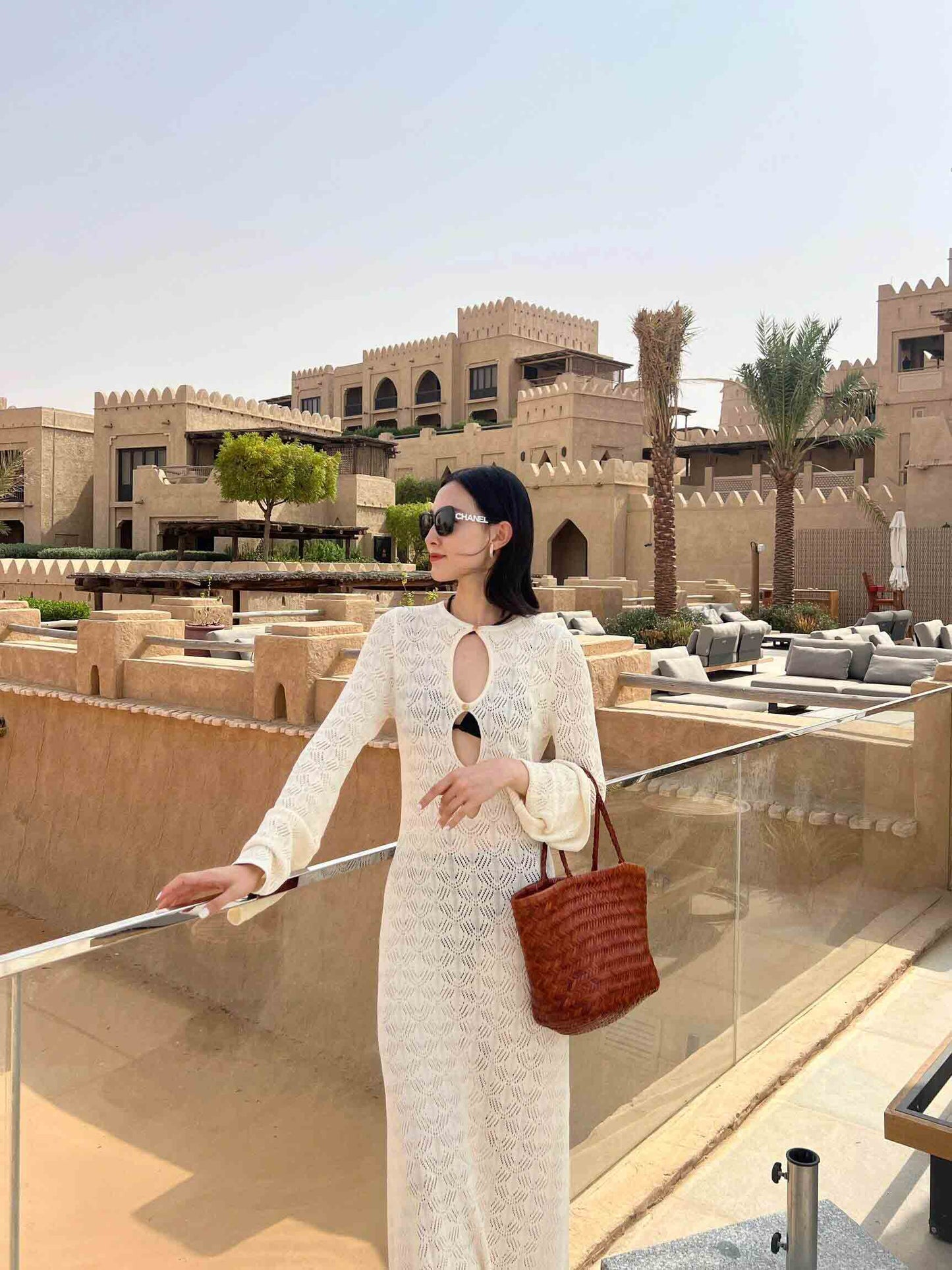 Sexy Cutout Beach Maxi Dress in White