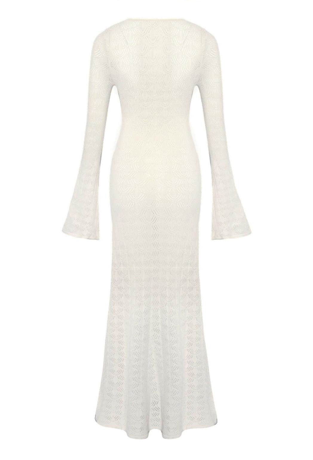 Sexy Cutout Beach Maxi Dress in White