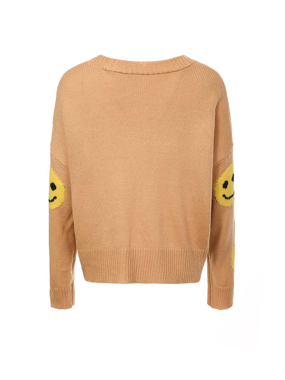 Smiley Face Long Sleeve Loose Knit Cardigan | NCS