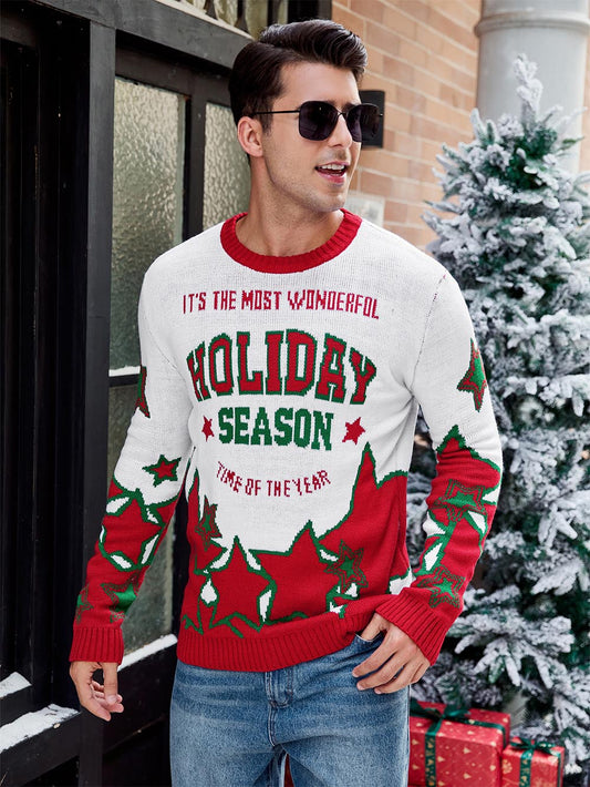 Star Jacquard Casual Ugly Christmas Sweater | NCS