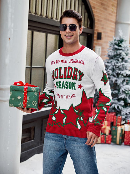 Star Jacquard Casual Ugly Christmas Sweater | NCS