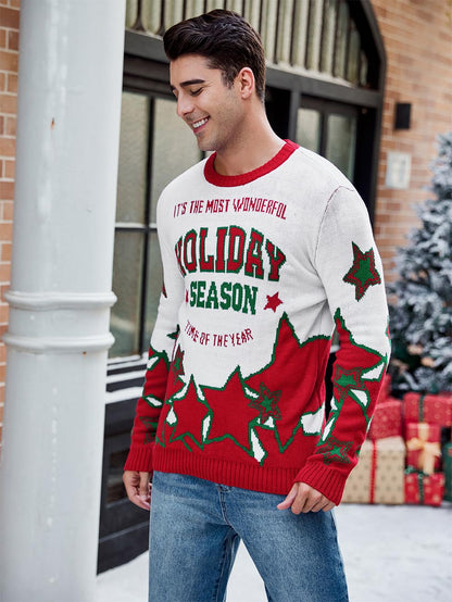 Star Jacquard Casual Ugly Christmas Sweater | NCS